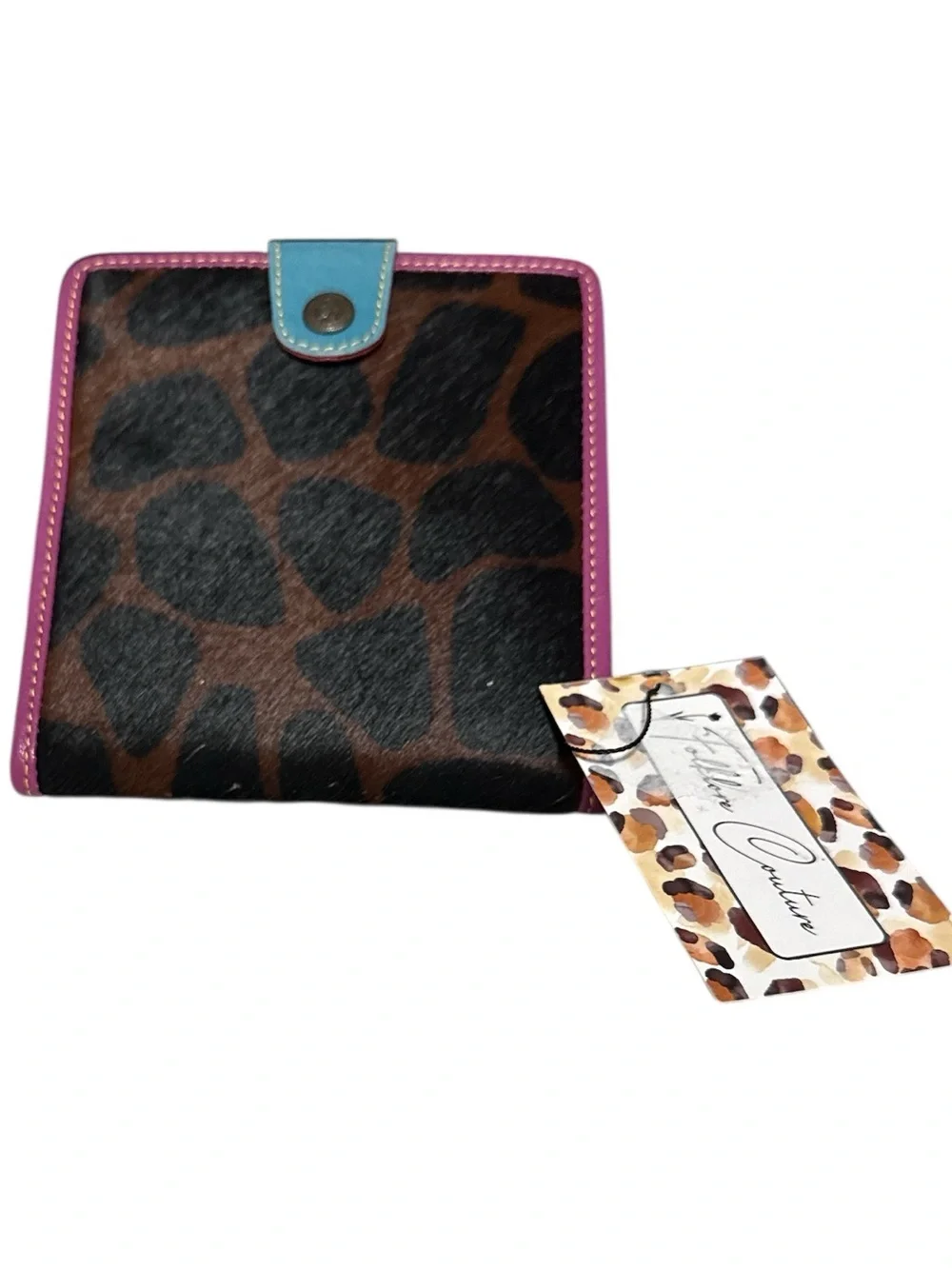 Folklore Couture Mara Small Tri-Fold Leather Wallet – Multicolor Upcycled Boho